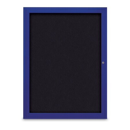 United Visual Products Slim Enclosed Corkboard, 18"x24", White Alum Frame/Rubber UVEB1824-WHITE-RUBBER
